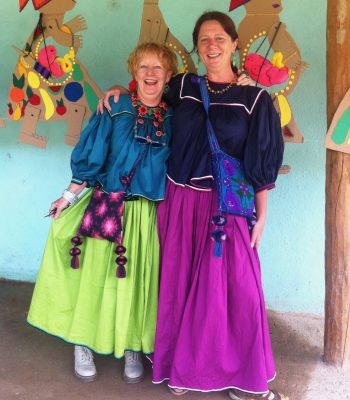 Jennie Gamlin with Textile Artist Susie Vickery at the Wimari community celebration in 2016.